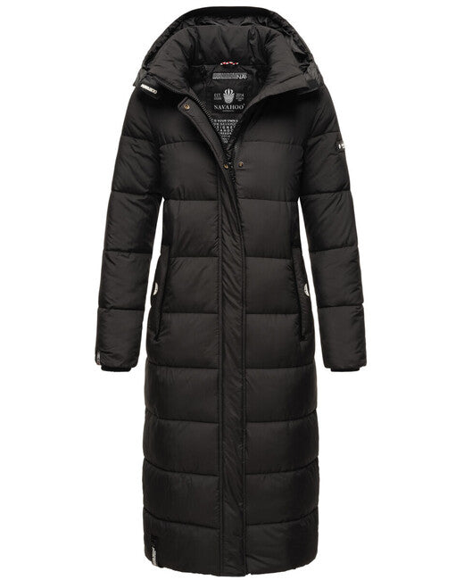 Navahoo Women's Long Winter Jacket with Hood Isalie, Black