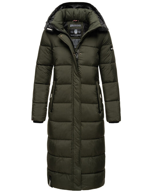Navahoo Women's Long Winter Parka Isalie, Dark Olive