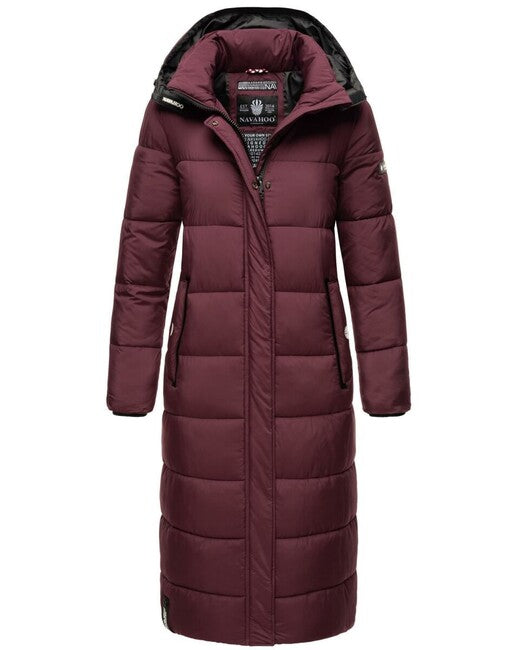 Navahoo Women's Long Winter Jacket with Hood Isalie, Wine