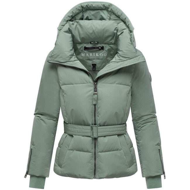 Marikoo Aleyna16 Women's Winter Jacket with Hood, Smokey Mint