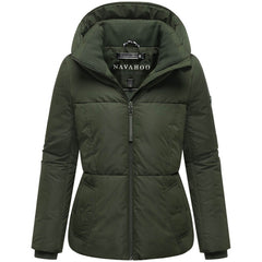 Navahoo FLÜSTERFEE 14 women's winter jacket with large hood, dark olive