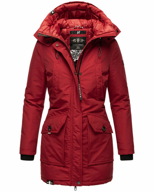 Navahoo Women's Winter Jacket with Hood Blizzardstorm, Blood Red
