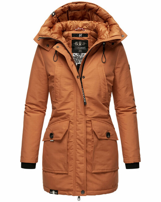 Navahoo Women's Winter Jacket with Hood Blizzardstorm, Cinnamon