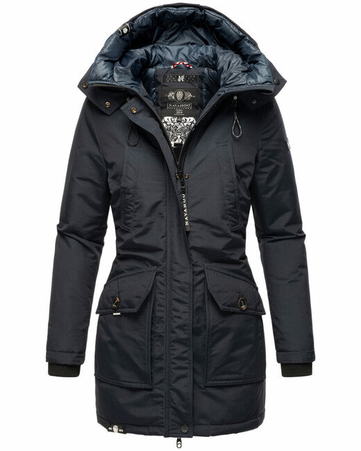 Navahoo Women's Winter Jacket with Hood Blizzardstorm, Navy Blue