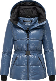Navahoo EISGLANZ women's winter hooded jacket, dusty blue
