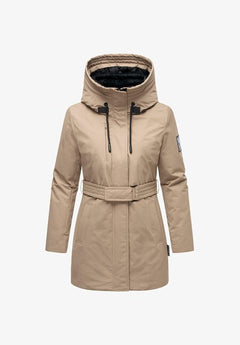 Navahoo Eishauch women's winter parka with hood, taupe grey