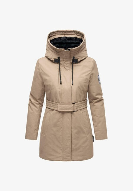Navahoo Women's Winter Parka with Hood Eishauch, Taupe Grey