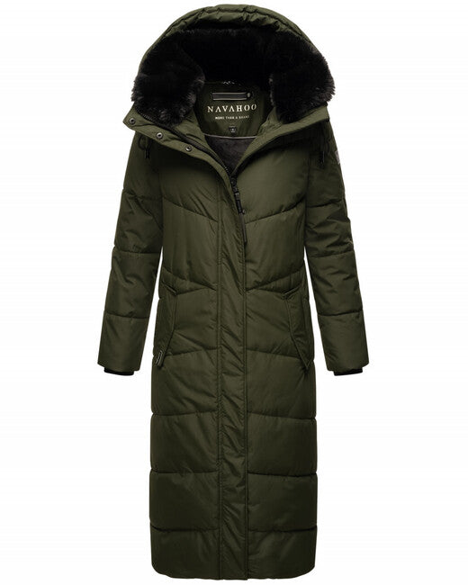 Navahoo HINGUCKER Women's Winter Jacket with Hood, Dark Olive