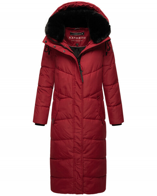 Navahoo HINGUCKER Women's Winter Jacket with Hood, Dark Red