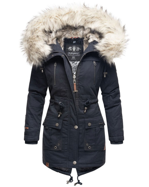 Navahoo Honigfee Women's Winter Jacket with Hood and Fur