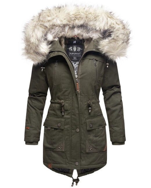 Navahoo Honigfee Women's Winter Jacket with Hood and Fur