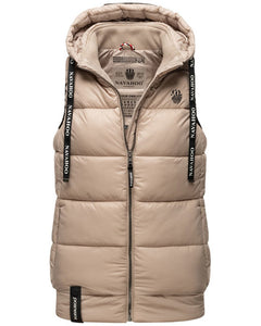 Navahoo KASSIDY women's vest with hood, Taupe light