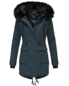 Navahoo Luluna women's winter hooded jacket, dark blue
