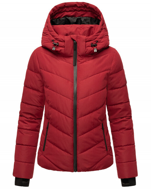 Marikoo SAMUIAA Women's Winter Jacket with Hood, Dark Red