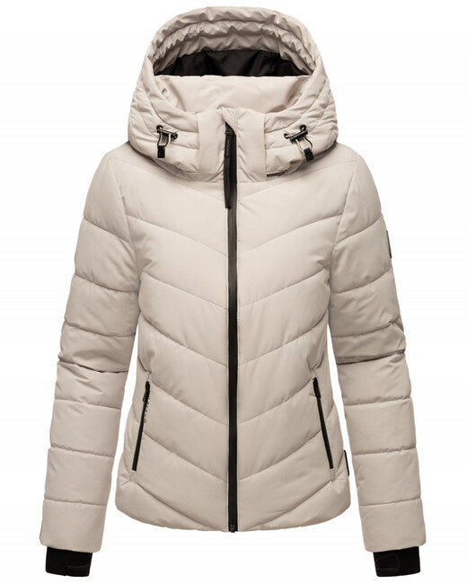 Marikoo SAMUIAA Women's Winter Jacket with Hood, Light Grey