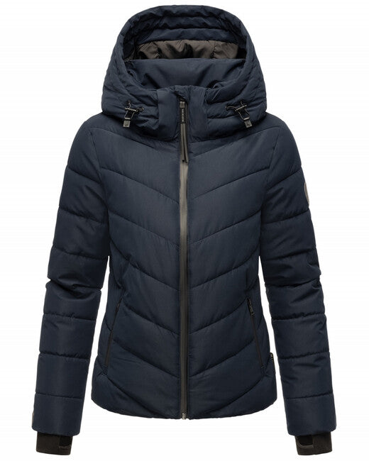 Marikoo SAMUIAA Women's Winter Jacket with Hood, Navy Blue