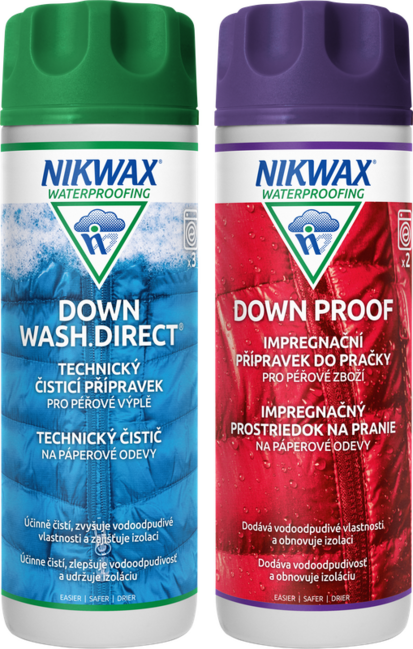 Nikwax 2 ks sada prípravkov Twin Down Wash.Direct / Down Proof 300ml