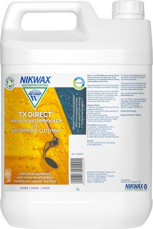 Nikwax TX Direct Wash-In Waterproof Clothing Detergent, 5L