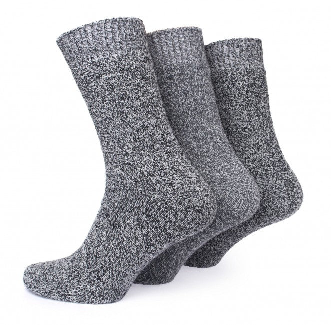 O&T Norwegian Wool Socks 3 Pairs, Grey
