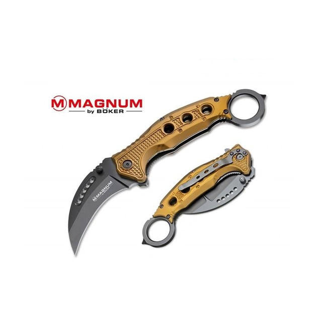 Böker Magnum Black Scorpion Karambit Knife 20.5cm, Bronze Gold