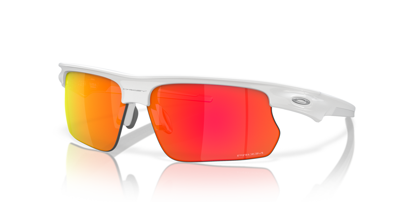 Oakley BISPHAERA Sunglasses 68, Polished White Frame, Prizm Ruby Lens