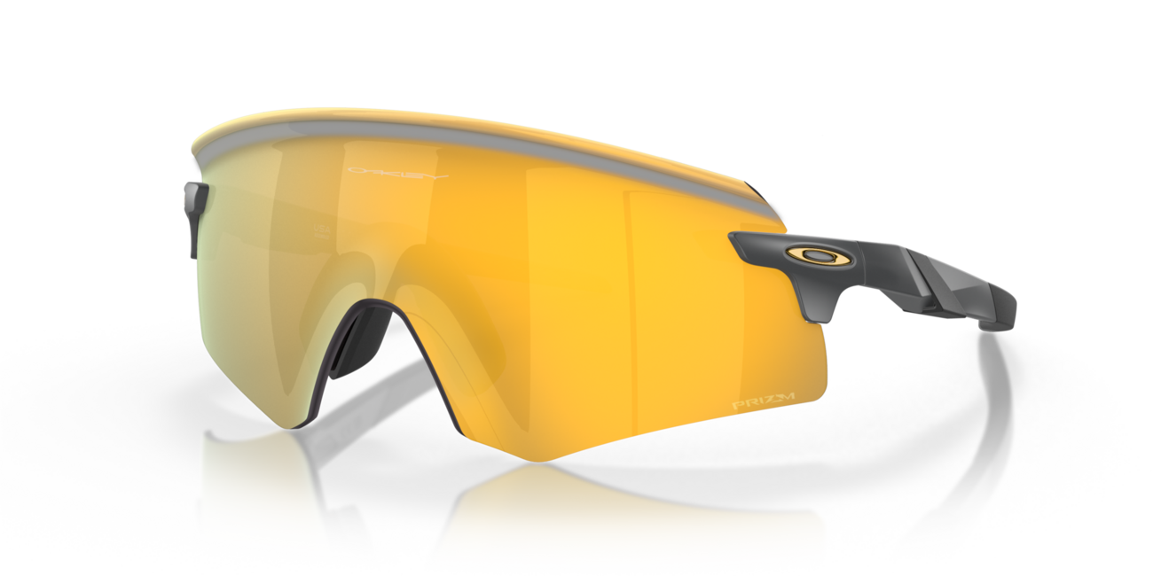 Oakley ENCODER Sunglasses, Matte Carbon Frame, Prizm 24K Lenses