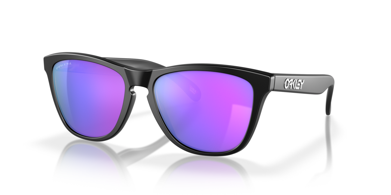 Oakley FROGSKINS Sunglasses, Matte Black Frame, Prizm Violet Lenses, 55