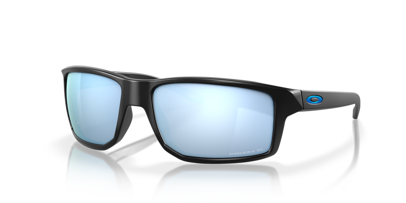 Oakley GIBSTON Sunglasses, Matte Black Frame, Prizm Deep Water Polar Lens, 61