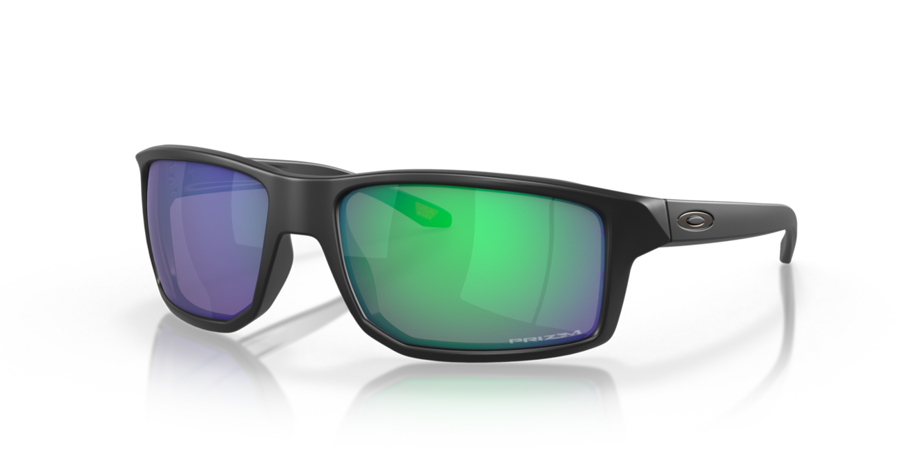 Oakley GIBSTON Sunglasses, Matte Black Frame, Prizm Jade Lenses, 61
