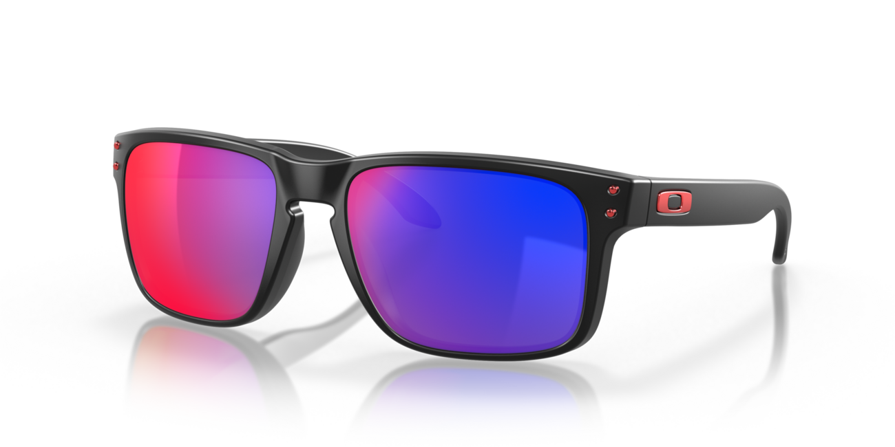 Oakley Holbrook Sunglasses, Matte Black Frame, Positive Red Iridium Lenses, 57