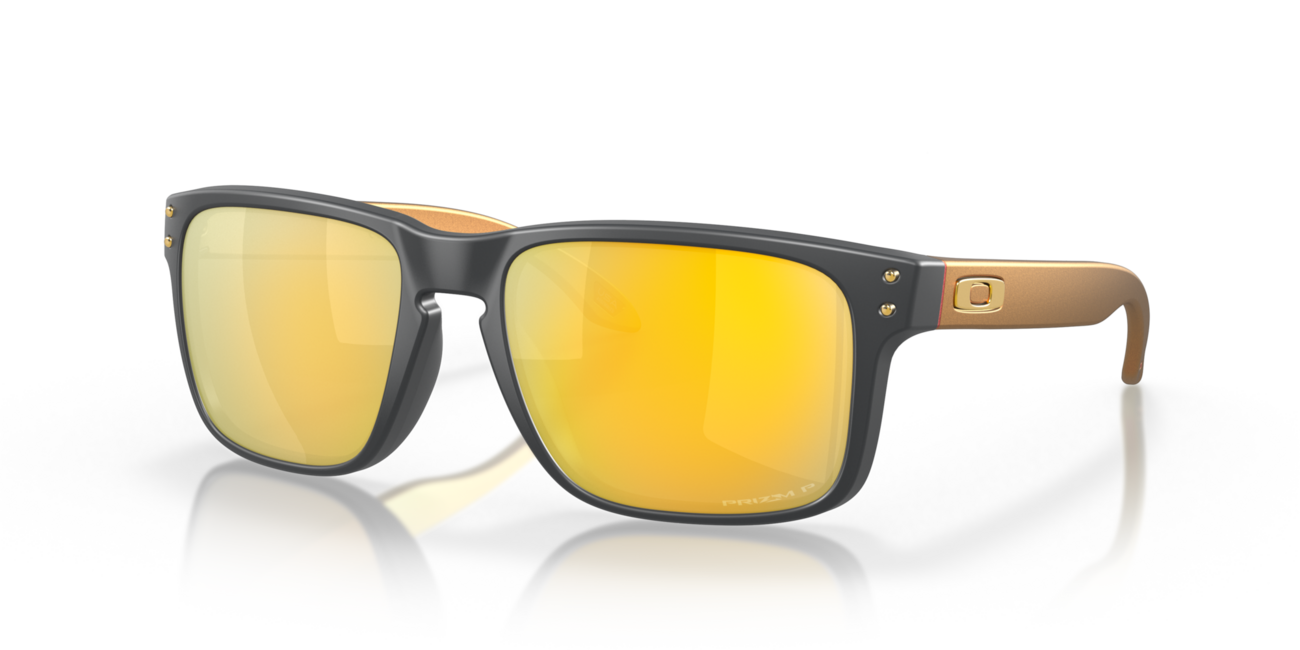 Oakley Holbrook Sunglasses, Matte Carbon Frame, Prizm 24K Polarized, 57