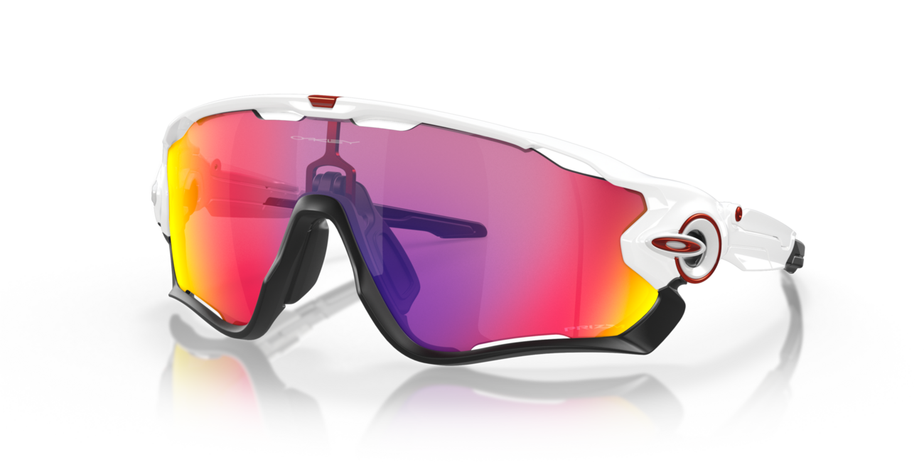 Oakley JAWBREAKER Sunglasses, Polished White Frame, Prizm Road Lenses