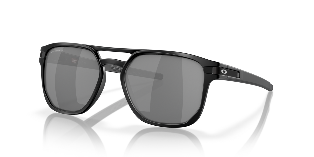 Oakley LATCH BETA Sunglasses, Matte Black Frame, Prizm Black Polarized Lenses, 54