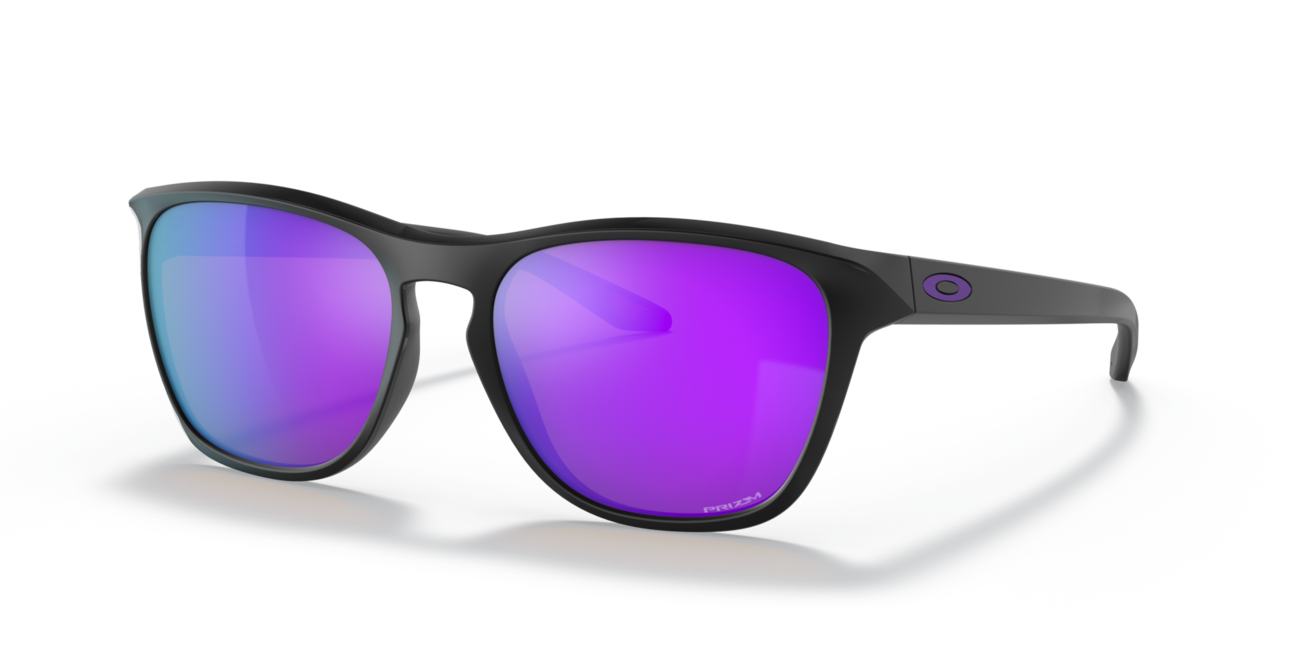 Oakley MANORBURN Sunglasses, Matte Black Frame, Prizm Violet Lenses, 56