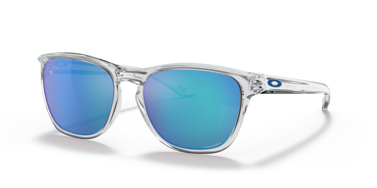 Oakley MANORBURN Sunglasses, Polished Clear Frame, Prizm Sapphire Lenses, 56