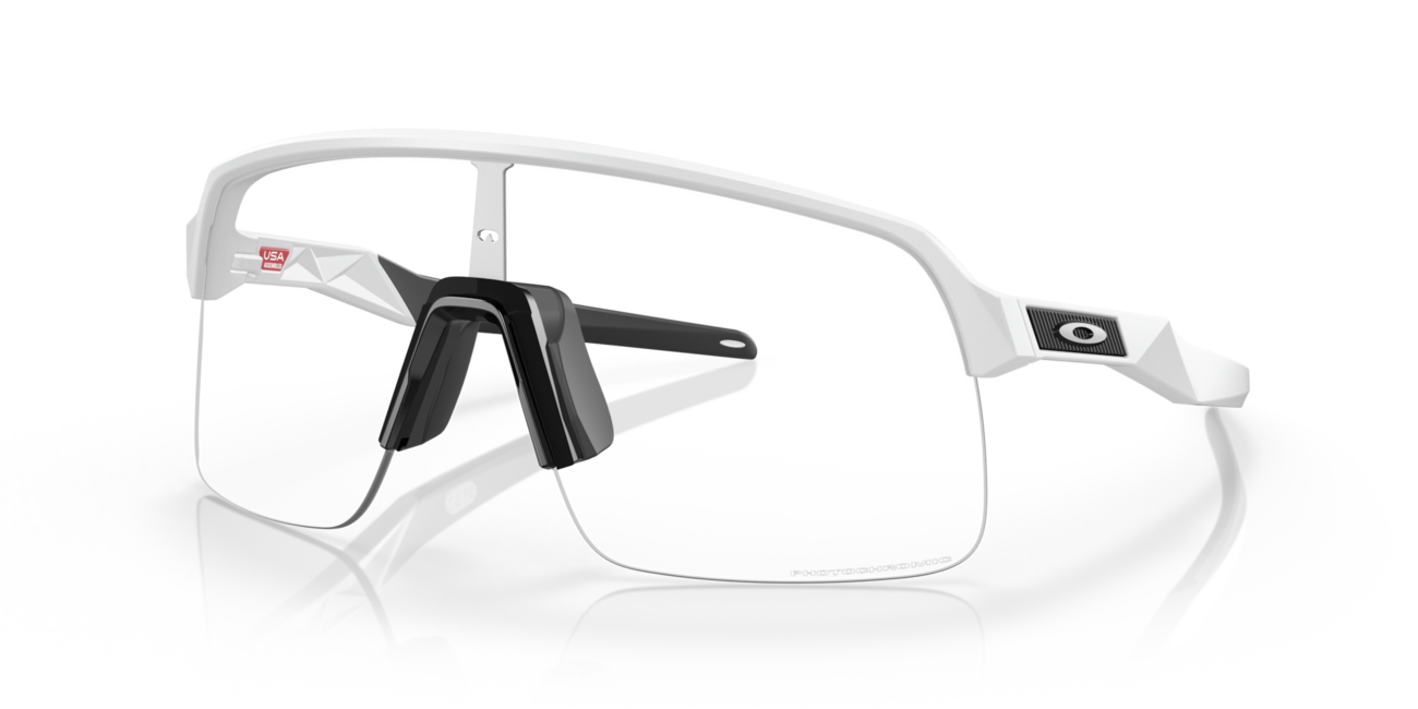 Oakley Sutro Lite Photochromic Sunglasses, Matte White Frame, Clear Photochromic Lenses