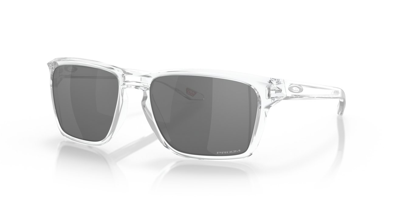 Oakley SYLAS Sunglasses, Polished Clear Frame, Prizm Black Lenses, 57