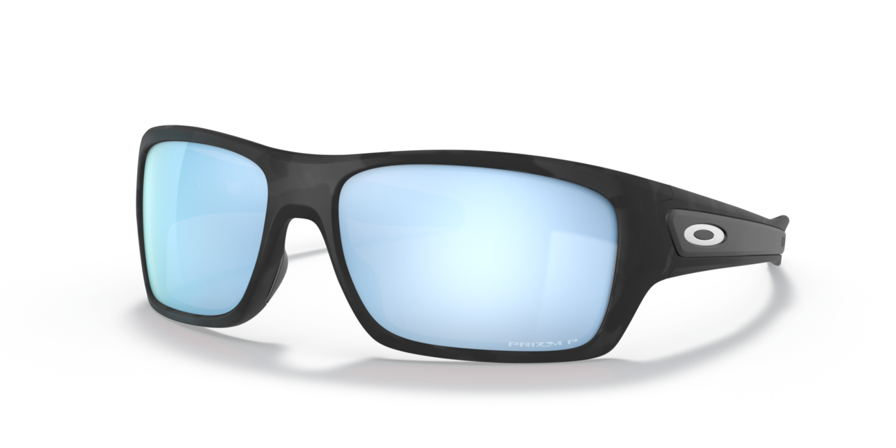 Oakley Turbine Sunglasses, Matte Black Camo Frame, Prizm Deep Water Polar 65 Lenses