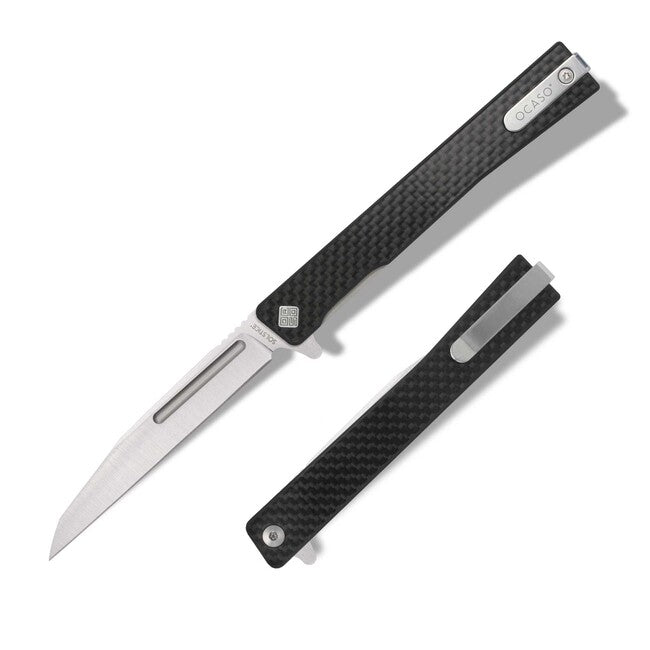 OCASO Zatvárací nôž Solstice Carbon Fiber + Satin / Wharncliffe