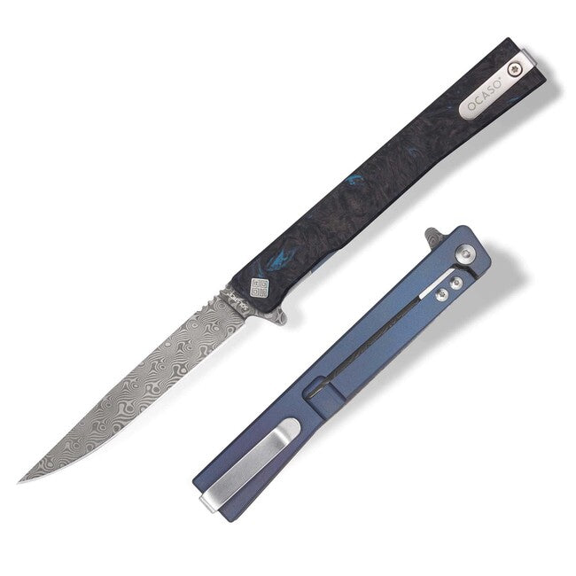 OCASO Zatvárací nôž Solstice Damascus Blue