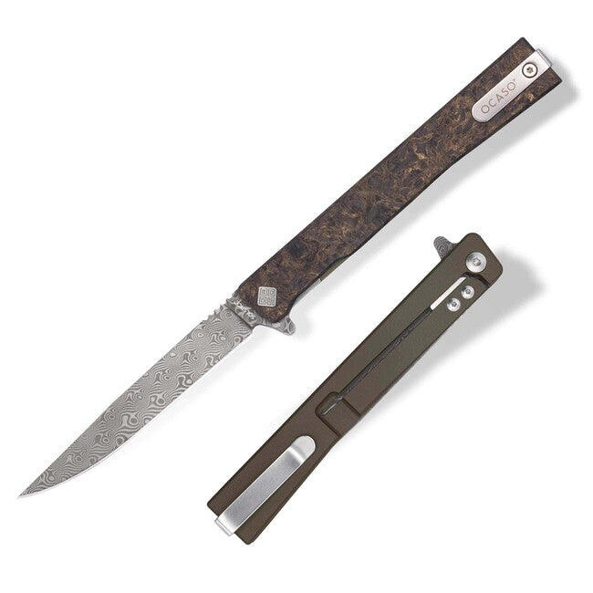 OCASO Zatvárací nôž Solstice Damascus Bronze