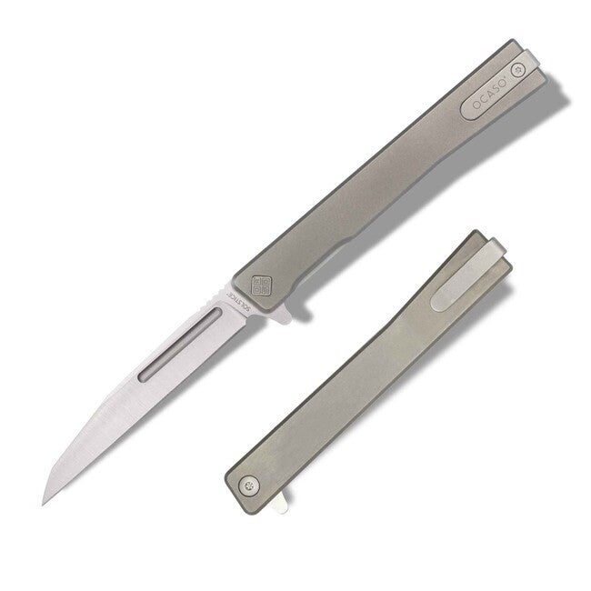 OCASO Zatvárací nôž Solstice Titanium + Satin / Wharncliffe