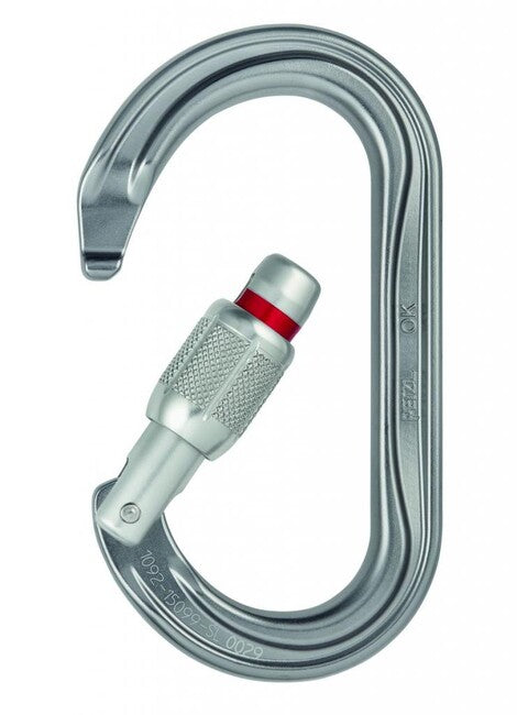 Petzl OK Ball Lock Carabiner, Oval, Automatic Locking
