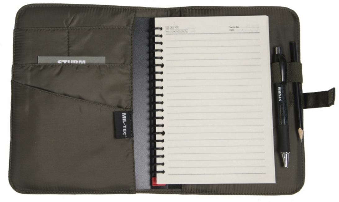 Mil-Tec Large Tactical Notebook, Medium Olive