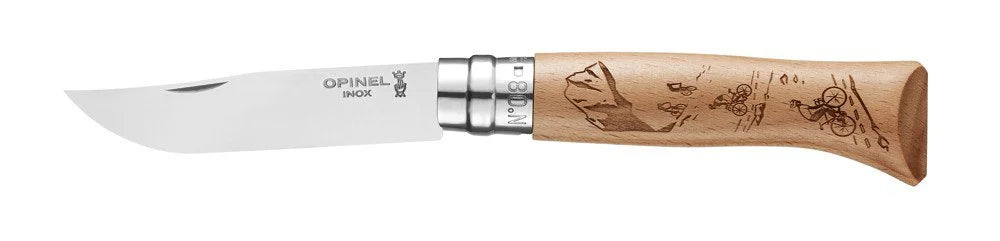 Opinel Folding Knife N°08 Gravure Sport Velo