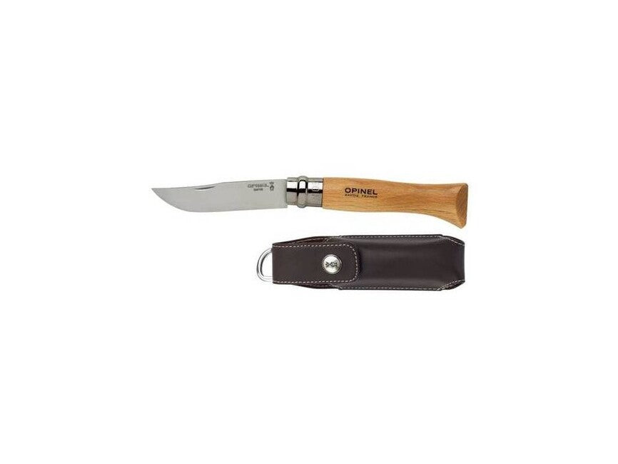 Opinel Folding Knife with Sheath VR N°08 Inox, Brown