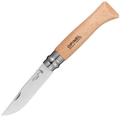 Opinel Folding Knife VRI N°08 Inox Blister, Brown