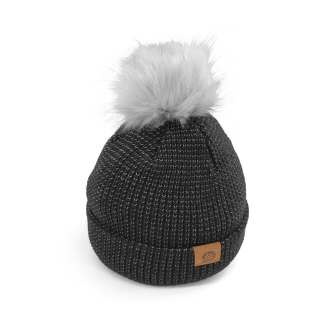 Origin Outdoors Reflective Beanie, Black with Pom-Pom