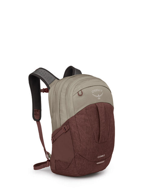 OSPREY Comet City Backpack, Sawdust Tan/Raisin Red