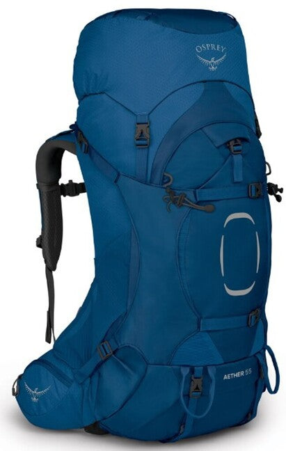 Osprey Aether 55 II Hiking Backpack, Deep Water Blue